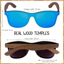 Rimless Walnut Wood Sunglasses with Flat Mirror Polarized Lens - CW18E8S7R7E $26.18