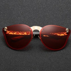Cat Eye Fashion Frameless Sunglasses Oversized - E - CE18Q65MKON $8.44