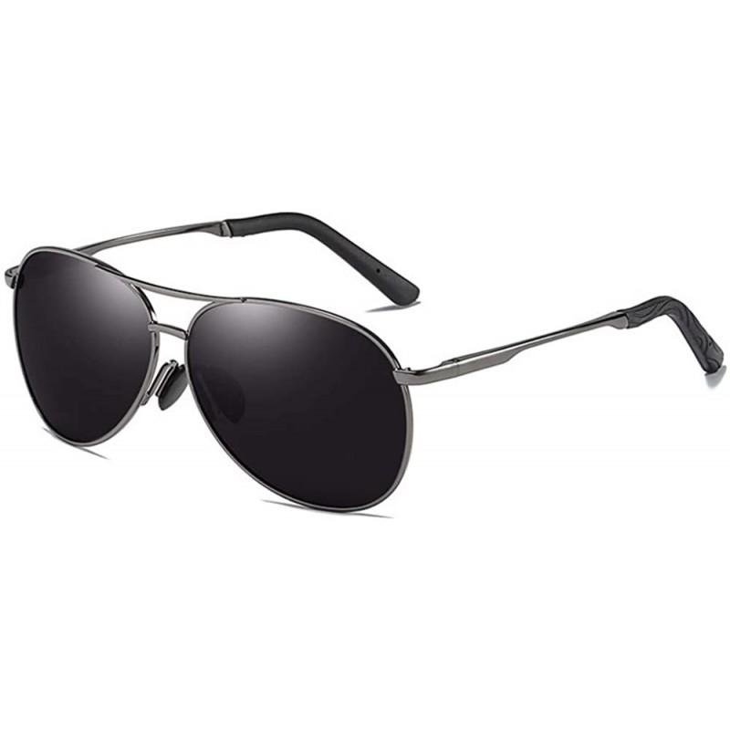 Aviator Sunglasses Spring Foot Polarizer Men Driving Glasses Fishing Glasses - B - CD18QR75TLQ $36.38