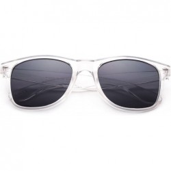 Sport Sunglasses with Pouch Classic 80's Retro Vintage Design UV Protection Sunglasses - Clear/Smoke - CN18D5W20X6 $12.16