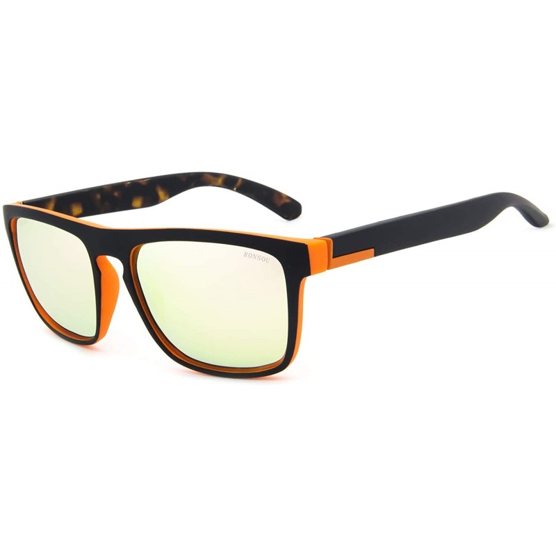 Wayfarer Retro Polarized Sunglasses for Men Women Trendy Fashion Vintage UV Protection Sun Glasses - C9-pink Lens - CB18IK5D8...