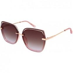 Square Oversized Pentagon Square Shape Sunglasses w/Flat Color Tinted Lens 3352-FLOCR - CX18O8ODKQ5 $18.33