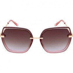 Square Oversized Pentagon Square Shape Sunglasses w/Flat Color Tinted Lens 3352-FLOCR - CX18O8ODKQ5 $8.31