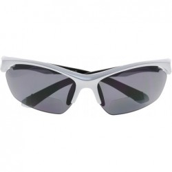 Rimless Retro Mens Womens Sports Half-Rimless Bifocal Sunglasses - Pearly Silver - CL189AHX39G $40.17