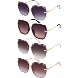Square Oversized Pentagon Square Shape Sunglasses w/Flat Color Tinted Lens 3352-FLOCR - CX18O8ODKQ5 $8.31