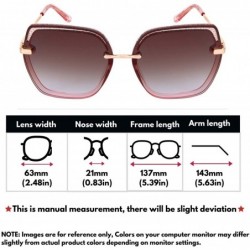 Square Oversized Pentagon Square Shape Sunglasses w/Flat Color Tinted Lens 3352-FLOCR - CX18O8ODKQ5 $8.31