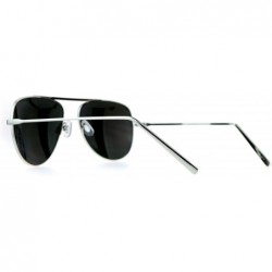 Aviator Unisex Sunglasses Top Bridge Metal Frame Color Mirror Lens - Silver (Fuchsia Mirror) - CO1875Q40MC $7.77