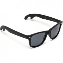 Wayfarer New Horn Rimmed Style Bottle Opener Sunglasses - Glossy Black Frame / Black Lens - CZ124IBAAWT $19.88