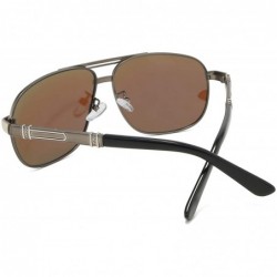 Oval Square Aviator Sunglasses Sunglasses for Men Classic Shades UV400 VLUS9521 - C2 Silver Frame/Blue Lens - CB194TS8T03 $8.02