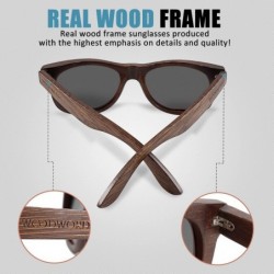 Goggle Polarized Wood Sunglasses for Men Women - Bamboo Wood Sunglasses with Case - C118O7ZMK8Q $38.19
