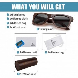 Goggle Polarized Wood Sunglasses for Men Women - Bamboo Wood Sunglasses with Case - C118O7ZMK8Q $38.19