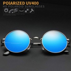 Goggle 2019 Fashion Show Style Glasses Real Polarized Sunglasses Vintage Sunglass Round Uv400 Black Lens - Grey Frame - CU198...