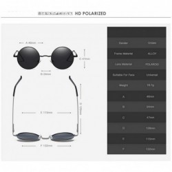 Goggle 2019 Fashion Show Style Glasses Real Polarized Sunglasses Vintage Sunglass Round Uv400 Black Lens - Grey Frame - CU198...