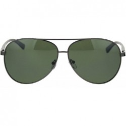 Round TAC Polarized Lens Sunglasses Mens Round Aviators Spring Hinge UV Block - Gunmetal (Dark Green) - C118WSG75Z7 $11.05