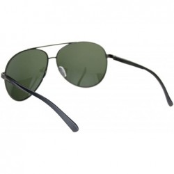 Round TAC Polarized Lens Sunglasses Mens Round Aviators Spring Hinge UV Block - Gunmetal (Dark Green) - C118WSG75Z7 $11.05