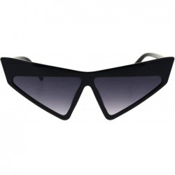 Cat Eye Thick Angry Eyebrow Plastic Triangle Cat Eye Sunglasses - Black Smoke - CP18S5T2825 $19.98