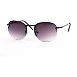 Aviator Classic Round Aviator Sunglasses P2171 - Black-gradientsmoke Lens - CL123HUS157 $34.04