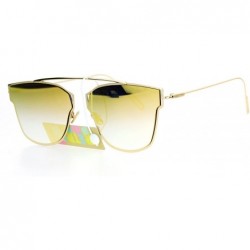Rimless Ultra Flat Lens Bridgeless Flat Top Bridge Half Horn Rim Sunglasses - Gold Orange - C312CO4S4NL $13.39