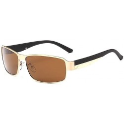 Aviator Driving No-polarized Sunglasses Men's Goggles HD Lenses with Case Durable Frame UV Protection - Brown - C518KQZ0S2A $...