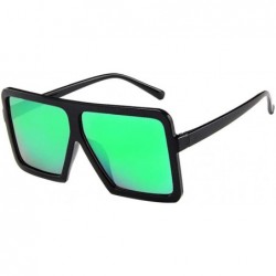 Rectangular Fashion Women Men Vintage Retro Glasses Unisex Big Frame Sunglasses Eyewear Luxury Accessory (Green) - Green - CB...