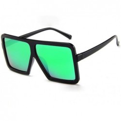 Rectangular Fashion Women Men Vintage Retro Glasses Unisex Big Frame Sunglasses Eyewear Luxury Accessory (Green) - Green - CB...