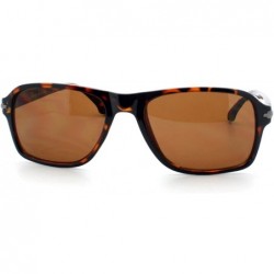 Rectangular Mens Stylish Casual Fashion Soft Rectangular Frame Sunglasses - Tortoise - C911XMGE7UP $17.79
