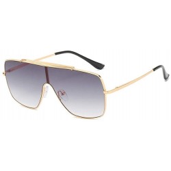 Oversized One Piece Oversized Sunglasses for Men and Women Driving Eyewear Shades UV400 - Gold Grey - CL19088UQIH $17.62