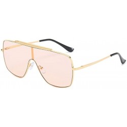 Oversized One Piece Oversized Sunglasses for Men and Women Driving Eyewear Shades UV400 - Gold Grey - CL19088UQIH $11.43
