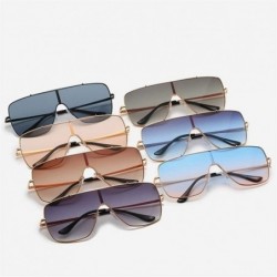 Oversized One Piece Oversized Sunglasses for Men and Women Driving Eyewear Shades UV400 - Gold Grey - CL19088UQIH $11.43