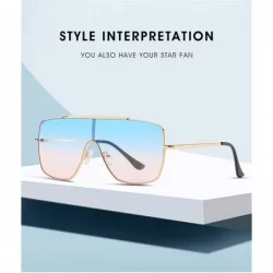 Oversized One Piece Oversized Sunglasses for Men and Women Driving Eyewear Shades UV400 - Gold Grey - CL19088UQIH $11.43