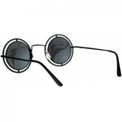 Round Victorian Steam Punk Double Frame Round Circle Lens Sunglasses - Black Silver - C312L9XNH3P $9.08