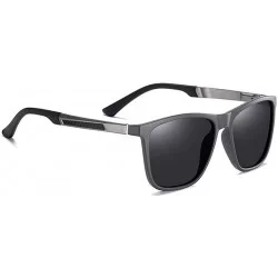 Square Square Polarized Sunglasses for Men Aluminum Magnesium Temple Anti-Glare Lens Driving Sun Glasses UV400 - CJ199HO8U3W ...