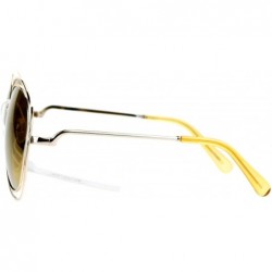 Butterfly Double Scribble Rectangular Designer Fashion Metal Butterfly Sunglasses - All Gold - C7127A9V1JN $9.49