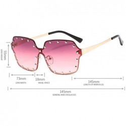 Rectangular OVERSIZED Fashion Sunglasses-Gradient Shades Glasses Unisex-Polarized-Rimless - D - CZ1905YYY3C $31.55