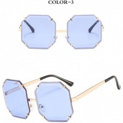 Square Ladies Retro Square Sunglasses Men and Women Gradient Sunglasses UV400 Glasses - C3 - CI18U6EZIXM $17.27