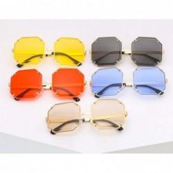 Square Ladies Retro Square Sunglasses Men and Women Gradient Sunglasses UV400 Glasses - C3 - CI18U6EZIXM $17.27