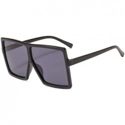 Square Vintage Oversizd Sunglasses Women Square Sunglasses Transparent Pink Blue Frame Sun Glasses Fashion Shades - C518U0AX2...