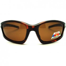 Rectangular Polarized Mens Futuristic Aerodynamic Warp Sport Light Sunglasses - Tortoise - CM11LIJ4CAH $13.34