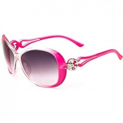 Oval Women Fashion Oval Shape UV400 Framed Sunglasses Sunglasses - Rose Red - CB197ZQL4LL $33.30