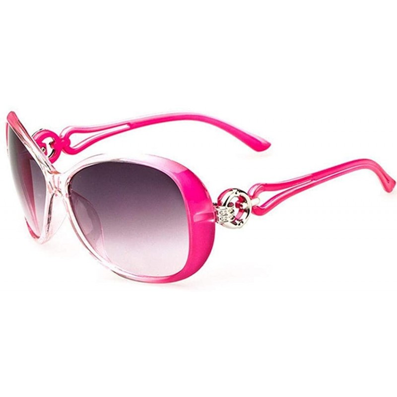 Oval Women Fashion Oval Shape UV400 Framed Sunglasses Sunglasses - Rose Red - CB197ZQL4LL $18.40