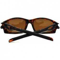 Rectangular Polarized Mens Futuristic Aerodynamic Warp Sport Light Sunglasses - Tortoise - CM11LIJ4CAH $13.34