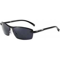 Goggle Night Polarized Sunglasses Polarized Anti - glare NightSunglasses - Black Frame Gray Color Lens - CN1850LQQWH $27.97