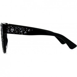 Oversized Star Engrave Bling Thick Horn Rim Womens Diva Sunglasses - Black Light Black - C518DD0DC7R $11.16