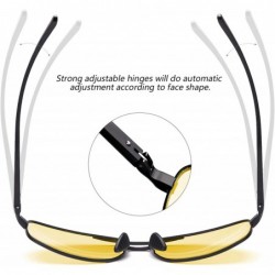Rectangular Mens Night-Driving Glasses Anti Glare-HD Polarized Yellow Lens Night-Vision Glasses for Driving/Dawn/Dusk - CM18U...