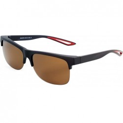 Wrap Fit Over Polarized Sunglasses Driving Clip on Sunglasses to Wear Over Prescription Glasses - Black-red-brown - C318SM4N6...