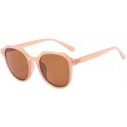 Round Sunglasses Protection Polarized Fashion - Brown - C81964935LI $11.39