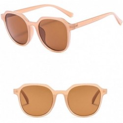 Round Sunglasses Protection Polarized Fashion - Brown - C81964935LI $11.39