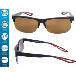 Wrap Fit Over Polarized Sunglasses Driving Clip on Sunglasses to Wear Over Prescription Glasses - Black-red-brown - C318SM4N6...