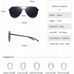 Oversized DESIGN Men Classic Pilot Sunglasses Aviation Frame HD Polarized Driving TR90 Legs UV400 Protection S8057 - CM198AHR...