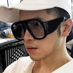 Oversized 45497 Retro Oversize Sunglasses Men Women Gradient Lens Brand C1 Black Black - C4 Clear Gray - CF18YQNA4Z3 $8.81